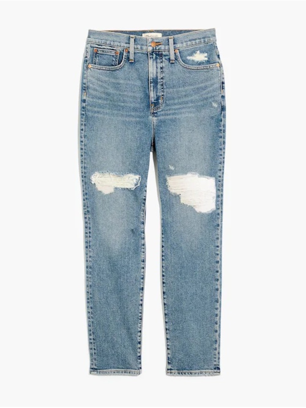Madewell Perfect Vintage Jean Denman Med Wash Distressed Jeans Sz 27